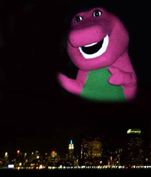 Barney Projected over Brooklyn in 2007